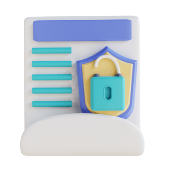 3D illustration unlocked document security png