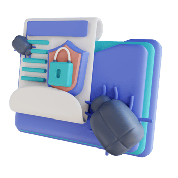 3D illustration virus folder document png