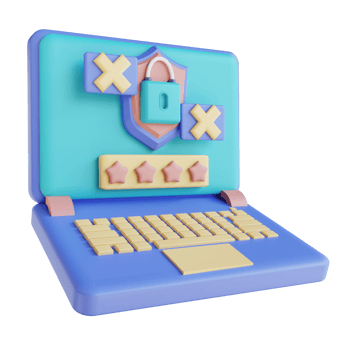 3D illustration wrong laptop password png