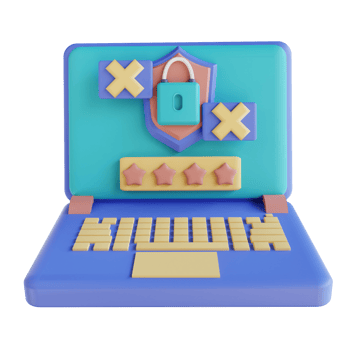 3D illustration wrong laptop password png