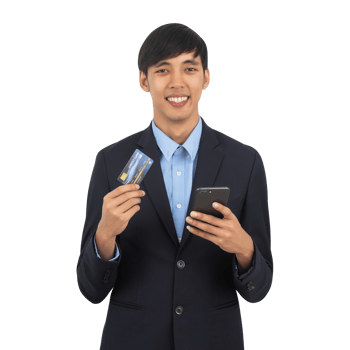 Handsome asian business man cutout, Png file