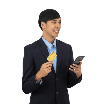 Handsome asian business man cutout, Png file