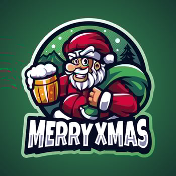Santa esport mascot logo design vector