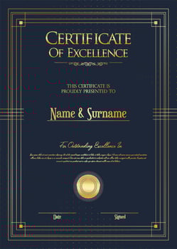 certificate or diploma retro vintage design vector