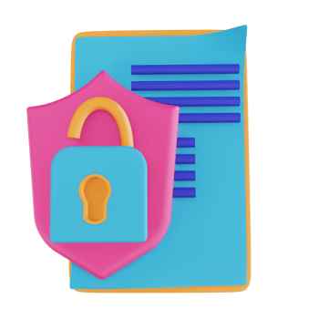 3D illustration document security lock png