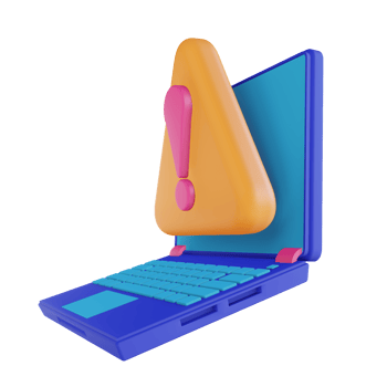 3D illustration laptop code error png