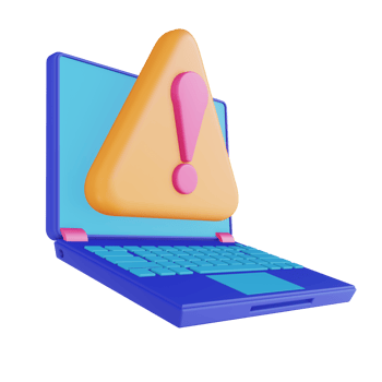 3D illustration laptop code error png