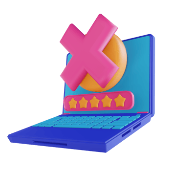 3D illustration laptop password block png