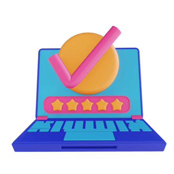 3D illustration laptop security check password png
