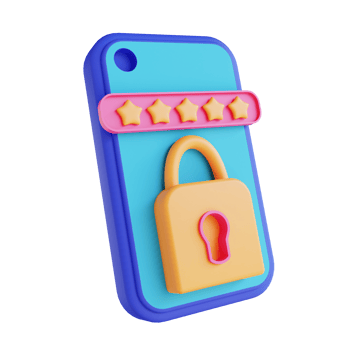 3D illustration mobile password locked png