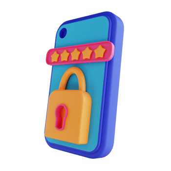 3D illustration mobile password locked png