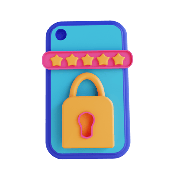 3D illustration mobile password locked png