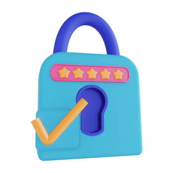 3D illustration password lock check png