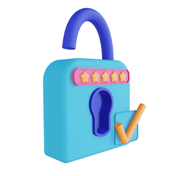 3D illustration password unlock check png