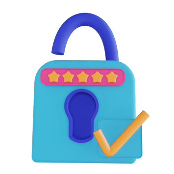 3D illustration password unlock check png
