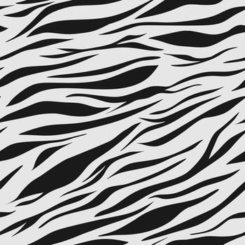Tiger skin seamless pattern in black white color. vector