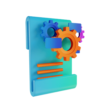 3D illustration content management gear and document png