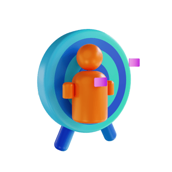 3D illustration people and target goal png