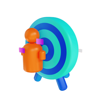 3D illustration people and target goal png