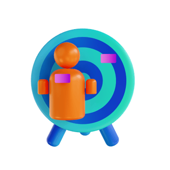 3D illustration people and target goal png