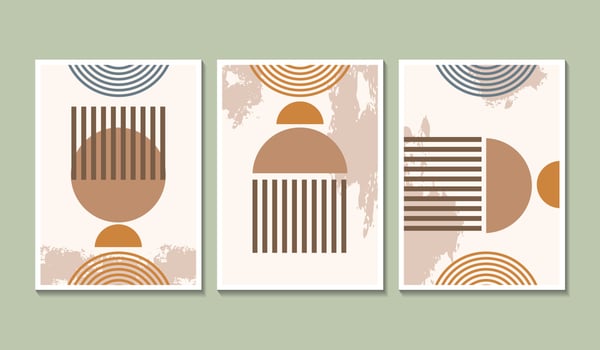 Hand drawn flat style design boho wall art vector