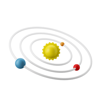 solar system planets and sun astronomy 3d icon illustration png