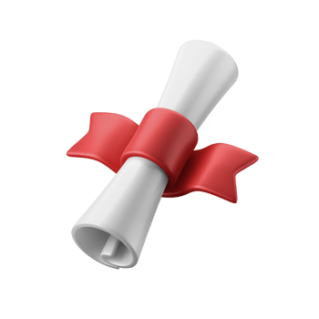 certificate graduation scroll 3d icon illustration png
