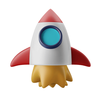 rocket spaceship launch 3d icon illustration png