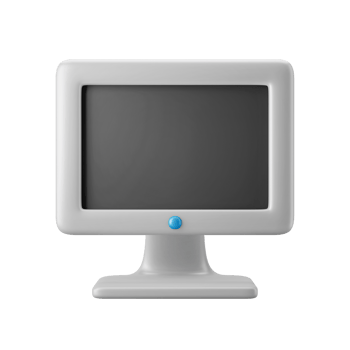 computer monitor screen 3d icon illustration png