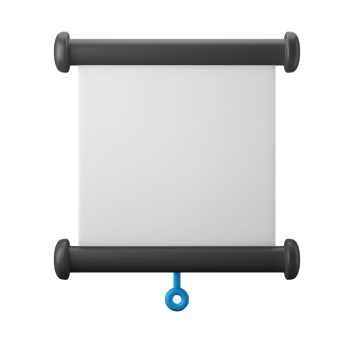 presentation roll up paper board 3d icon illustration png