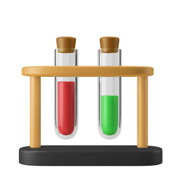 chemistry glass test tube with liquid 3d icon illustration png