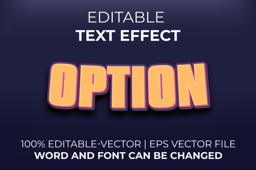 Option text effect, easy to edit vector