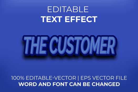 The Customer text effect, easy to edit vector