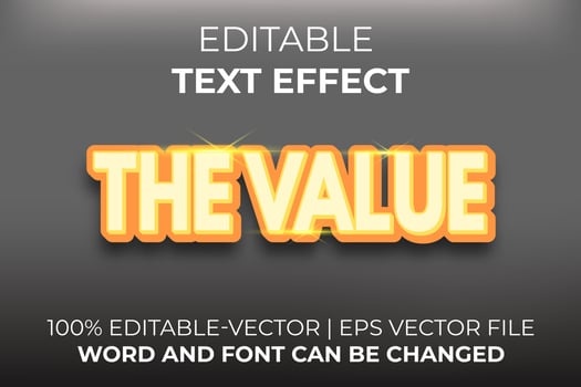The Value text effect, easy to edit vector