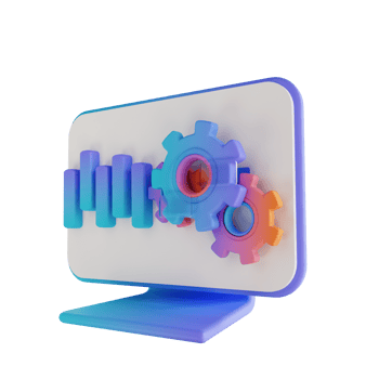 3D illustration data monitoring png