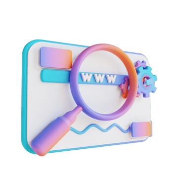 3D illustration data search and magnifying glass png