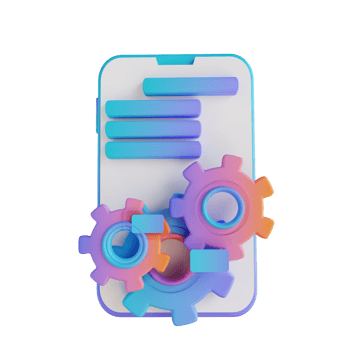 3D illustration mobile analytics data png