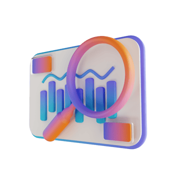 3D illustration search data analysis png