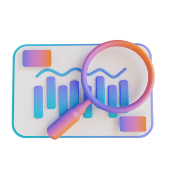3D illustration search data analysis png