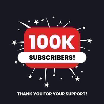 100 thousand subscribers celebration thank you achievement vector