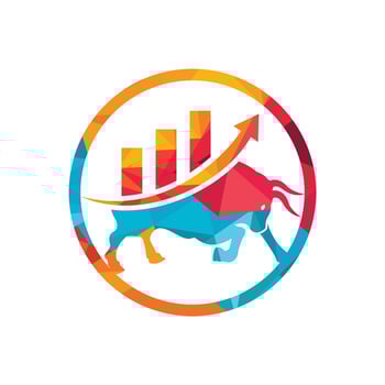 Financial bull logo design. Trade Bull Chart, finance logo. vector