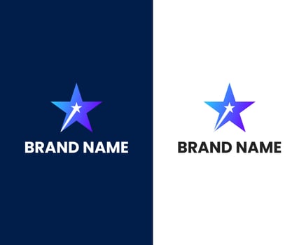 letter a with star mark modern logo design template vector