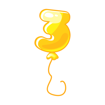 Cartoon balloon number 3 font kids numbers. Figure Three. png