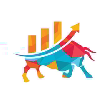 Financial bull logo design. Trade Bull Chart, finance logo. vector