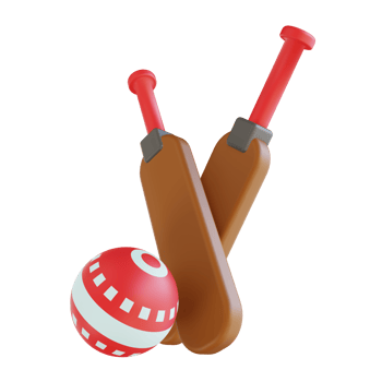 3D illustration Cricket ball and ball bat png