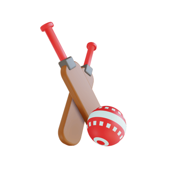 3D illustration Cricket ball and ball bat png