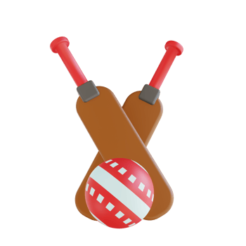 3D illustration Cricket ball and ball bat png