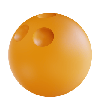 3D illustration yellow bowling ball sport png