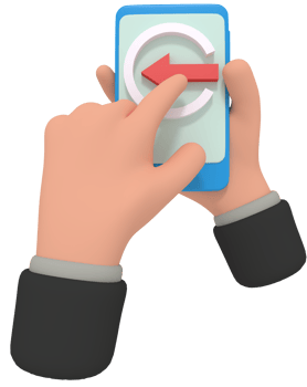 3d illustration of holding phone with login app png