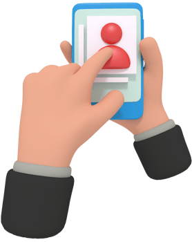 3d illustration of holding phone with change account image app png